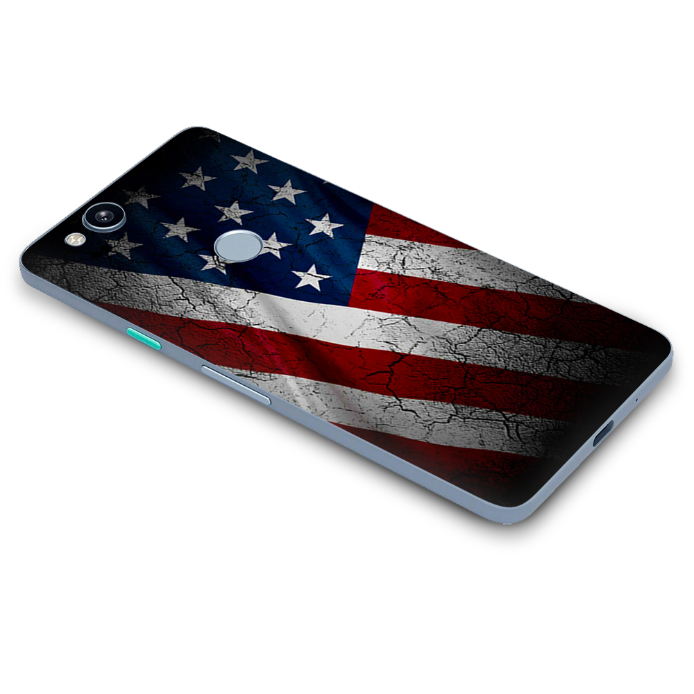 Google Pixel 2 Skins Decal Wrap American Flag distressed wave