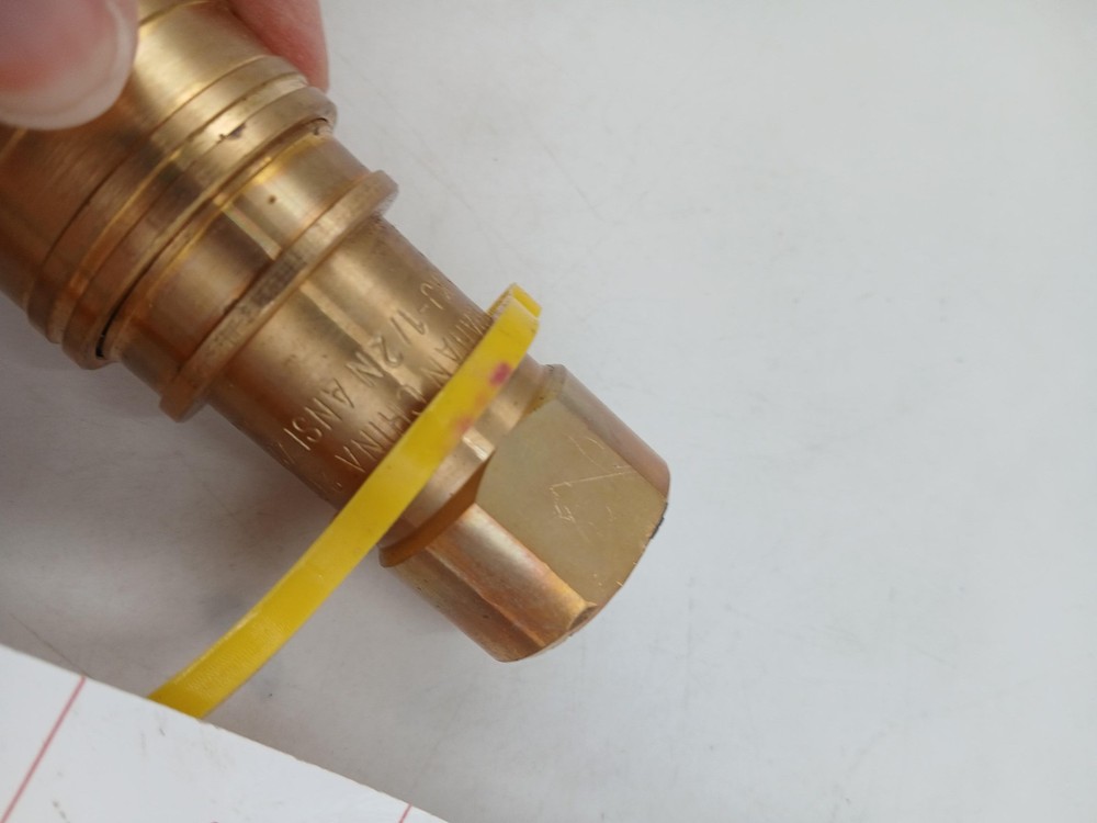 Brass Gas Quick Disconnect Socket 1/2" NPT Yellow Cap Fitting Only Brass