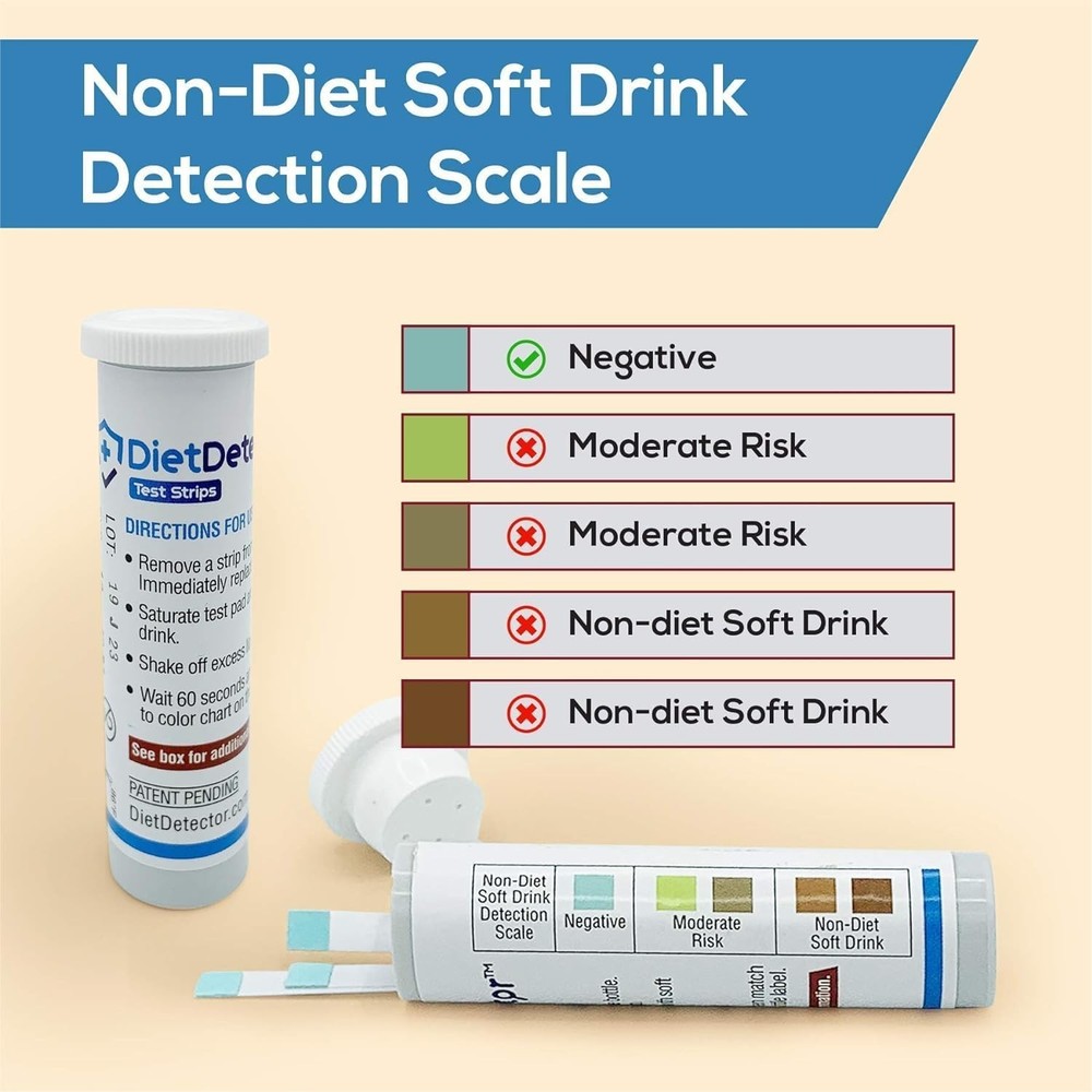 Pocket-Sized Diet Drink Detecting Strips - Accurate Sugar Confirmation, 40 Count