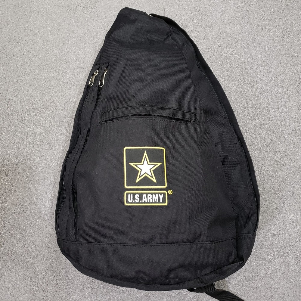 US Army Sling 1 Strap Black Backpack Bag Over Shoulder