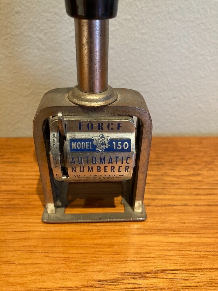 Vintage FORCE Automatic Numberer Machine Model 150 Stamper