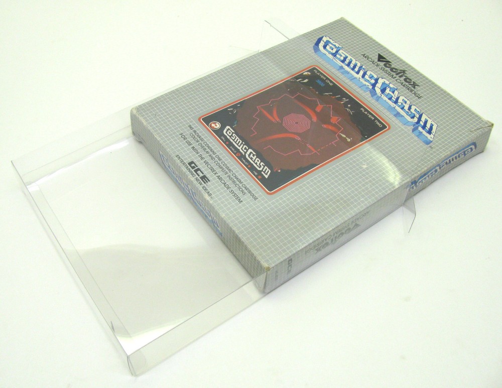 5x VECTREX CIB GAME - CLEAR PLASTIC PROTECTIVE BOX PROTECTOR SLEEVE CASE