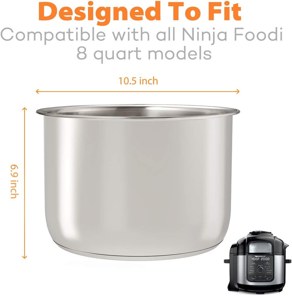 Stainless Steel Inner Pot Replacement Insert Liner Accessory Compatible with Nin
