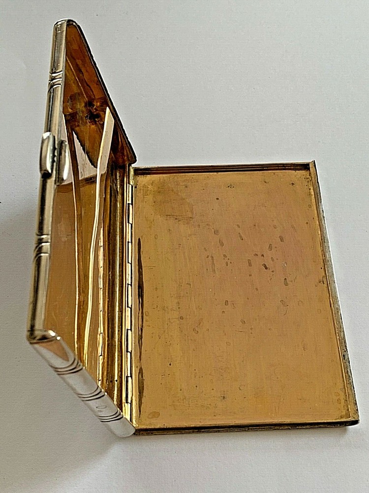 ANTIQUE 193 Gr. STERLING SILVER & GILDING MASSIVE CIGARETTE CASE