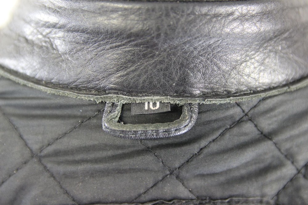 RAYVEN CLASSIC BLACK LEATHER BIKER JACKET: SIZE 10