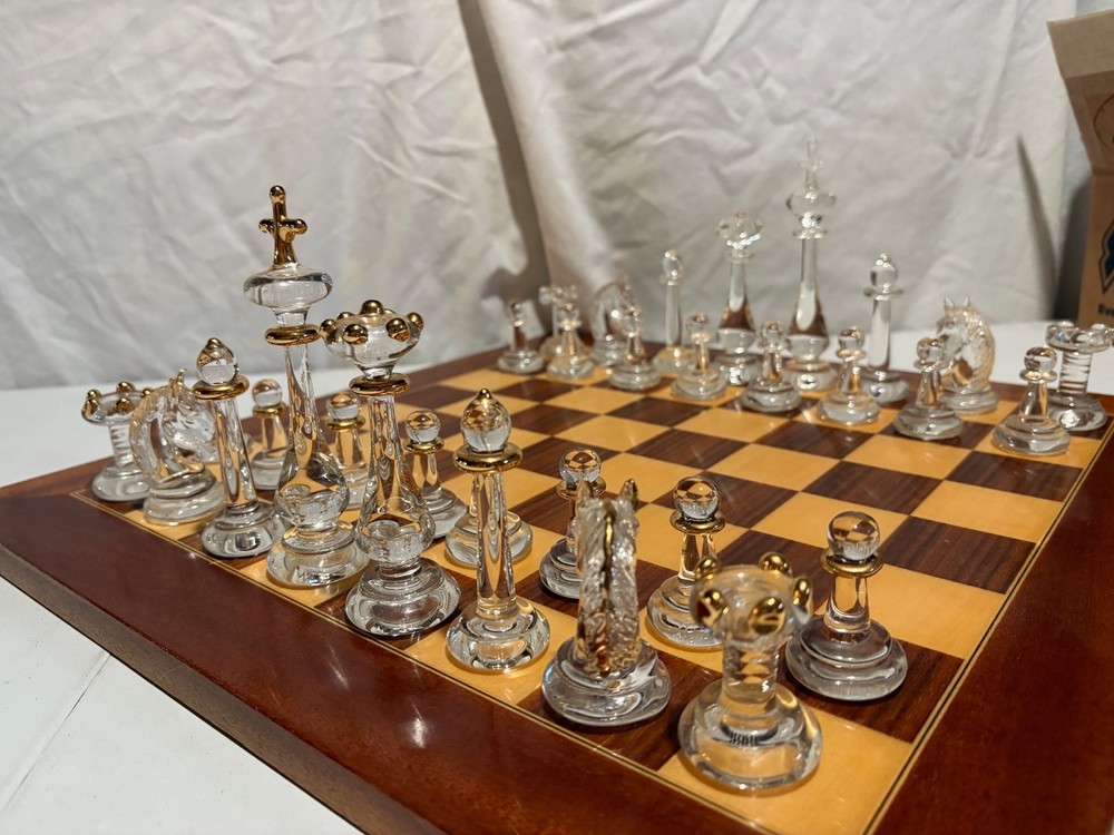 Vintage Glass Chess Set