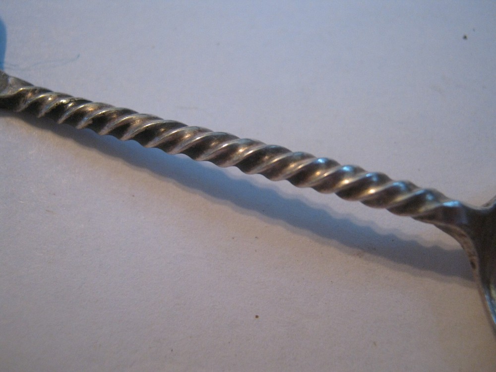 Dutch 833 Silver Twisted Stem Leaf Handle 4 1/4" Spoon, Sword & *AP* Assay Marks