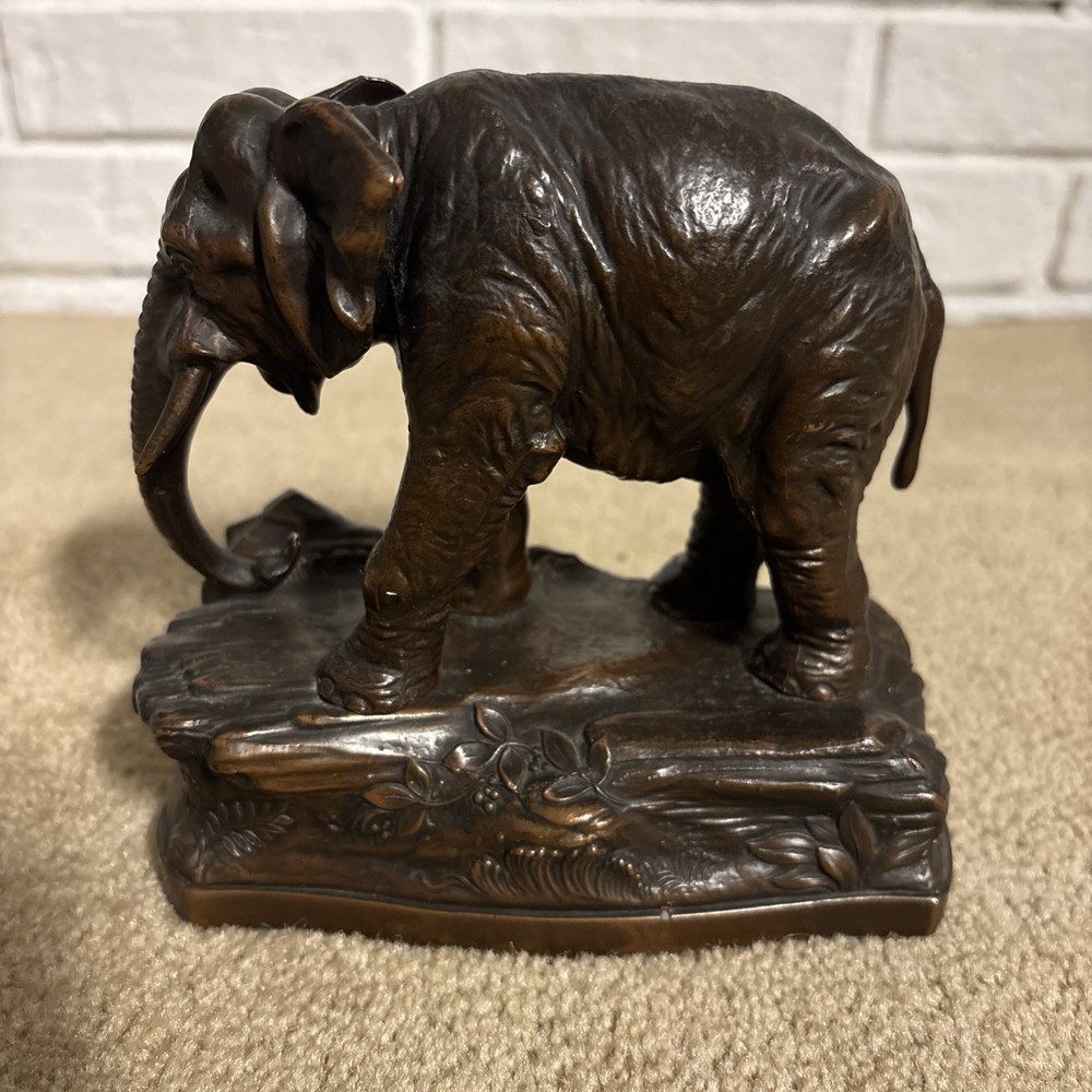 Vintage JB Bronze Elephant Bookends