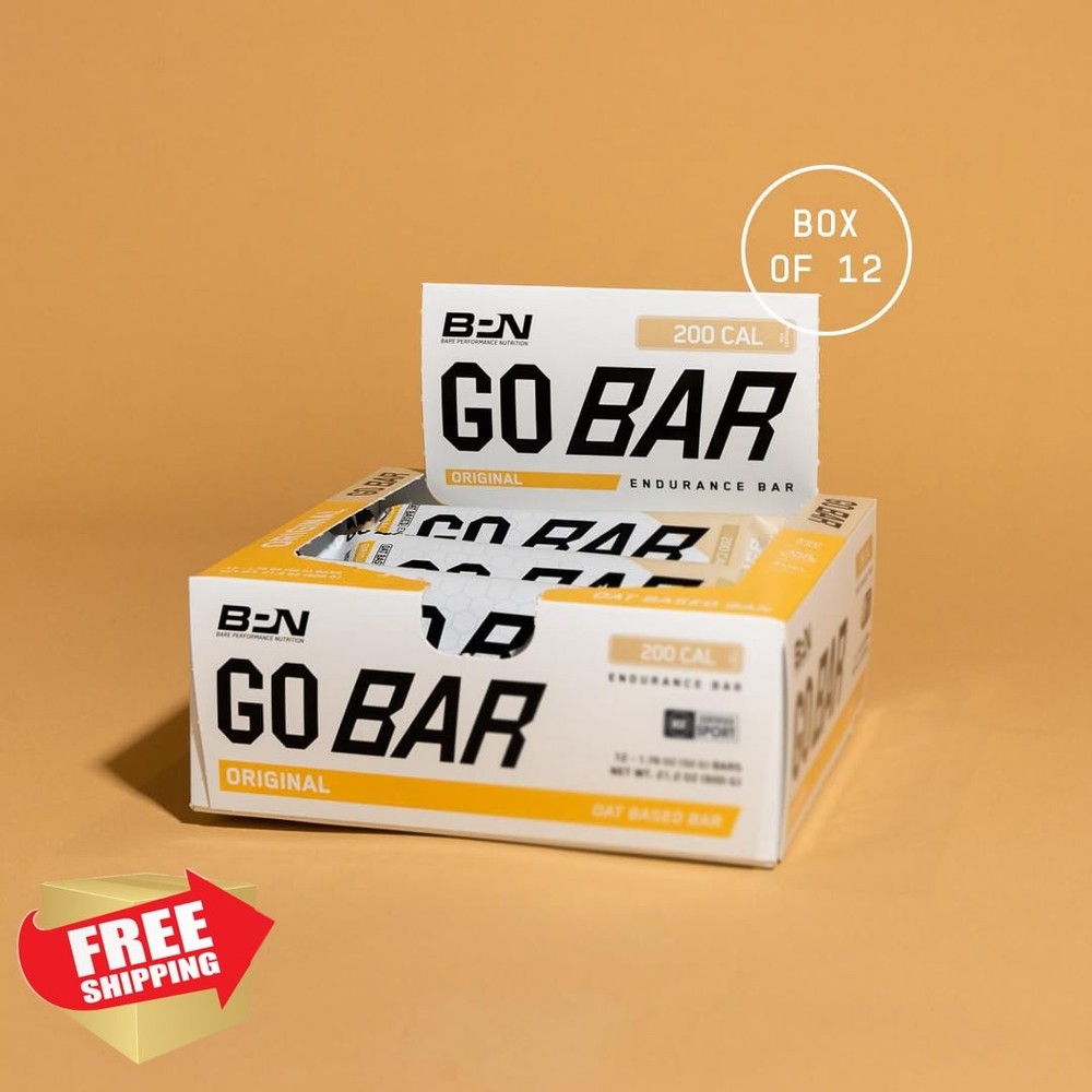 BARE PERFORMANCE Go Bar Original Oat Endurance Snack, 12 Bars