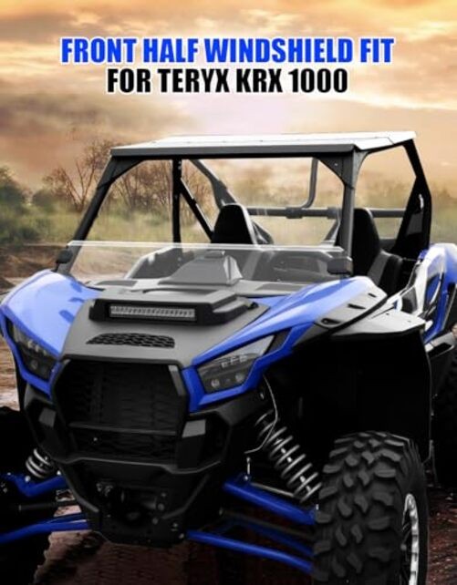 Half Windshield Fit for Teryx KRX 1000, Hard-coated Front Clear Half Windshield
