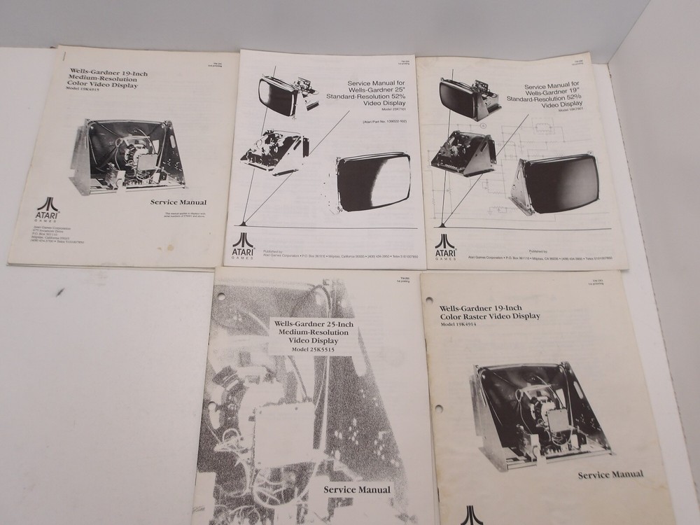 Atari : Wells-Gardner Service Manuals Set