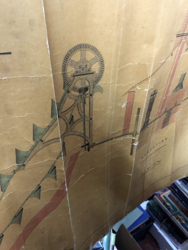 Victorian Engineering Drawing Saltley Sewer Birmingham John Inshaw Original
