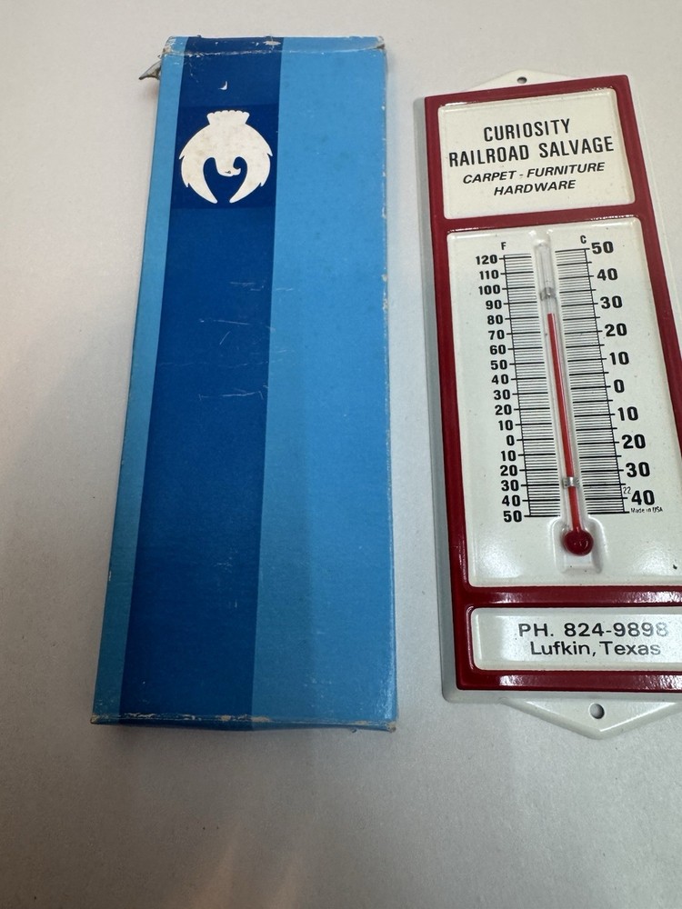 curiosity railroad salvage lufkin texas thermometer