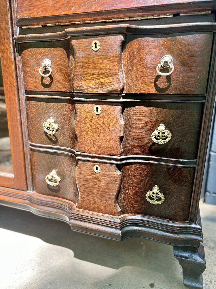 1885 Grotesque Baroque Revival Tiger Oak Side By Side