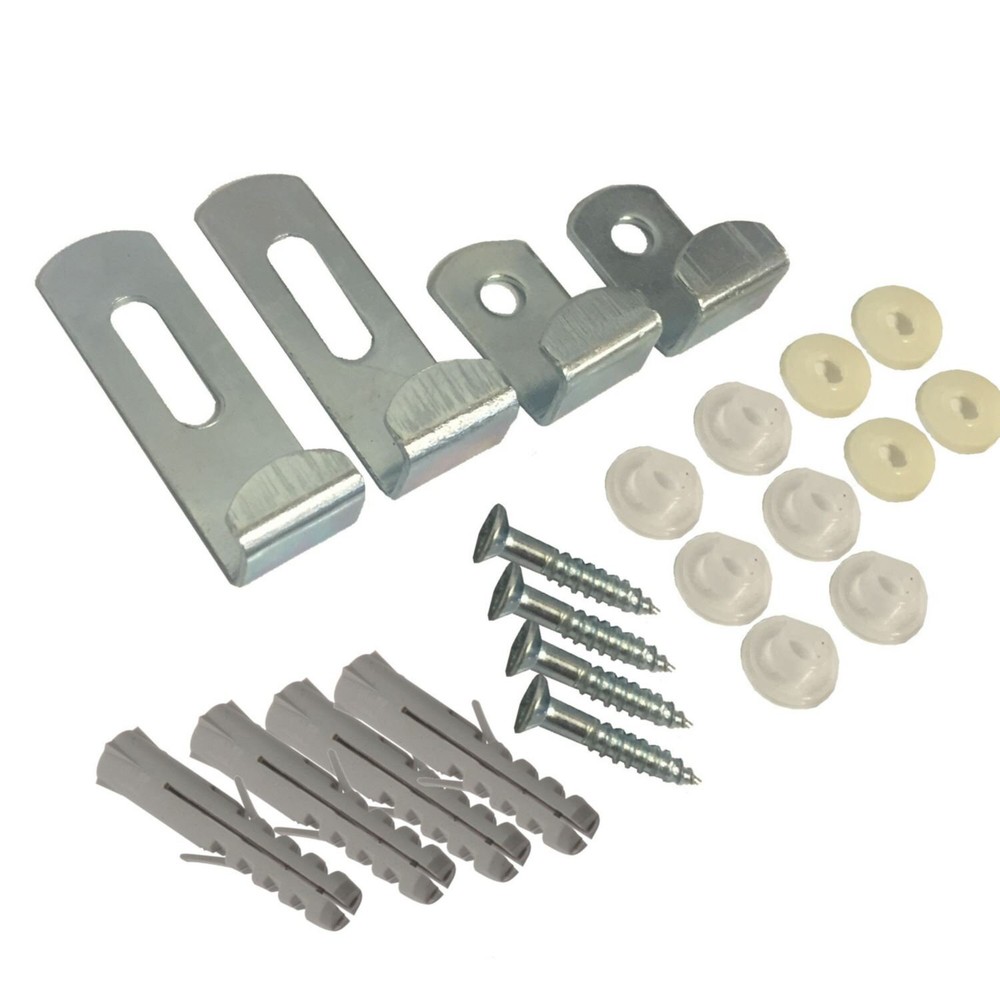 Bulk Hardware BH02269 Adjustable Mirror Mount Set with Fixings White
