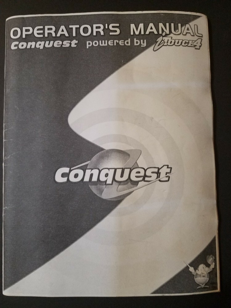 Original VINTAGE Conquest Coin-op Operator's Arcade Manual COMPLETE