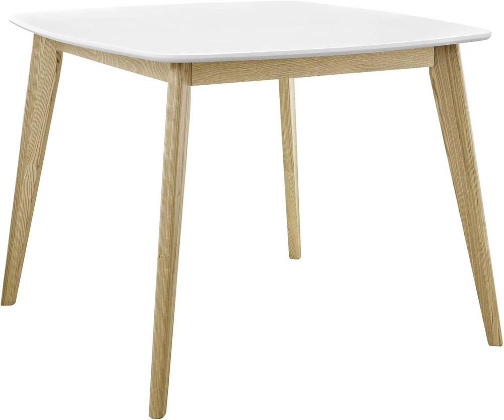 Stratum 40" White Mid-Century Modern Kitchen & Dining Room Table
