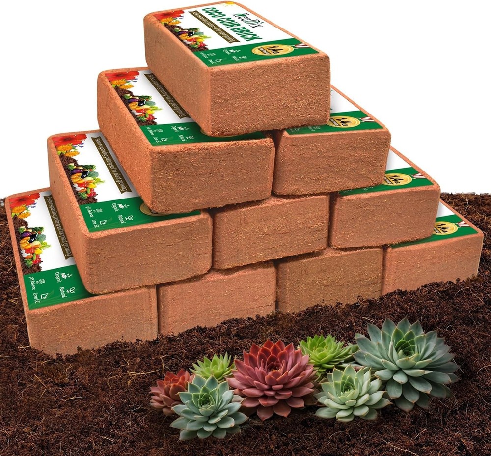 10-Pack Coco Coir Bricks: Biodegradable Planting Solution, 2.1 Gal Each