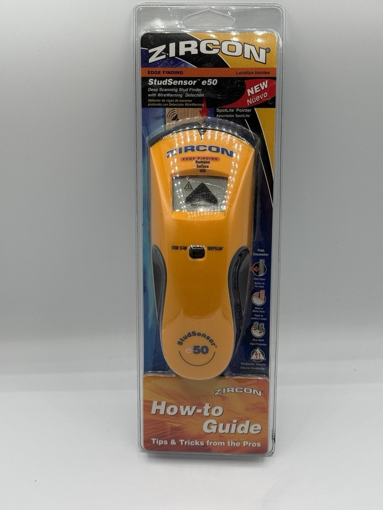 Zircon E50 Edge Finding StudSensor Deep Scan Stud Finder Wire Warning LCD D4