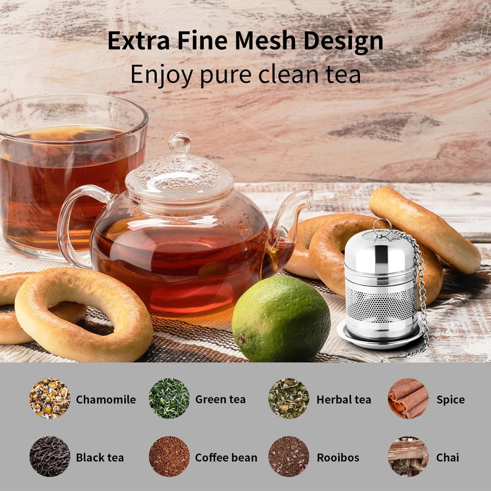 2PCS Tea Infuser Strainer Stainless Steel Strainers for Loose Leaf Tea, Stee...