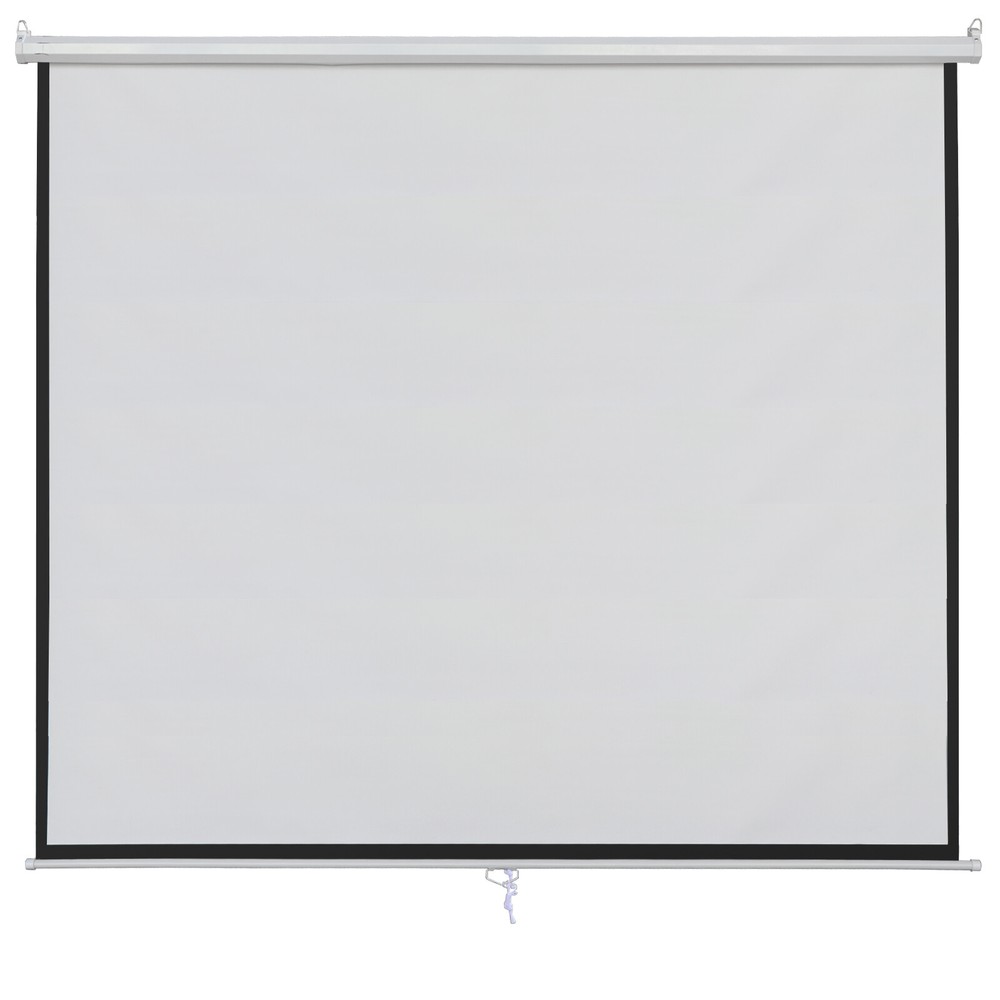 100" 16:9 Home Movie Manual Projection Screen Pull Down Projector Matte White