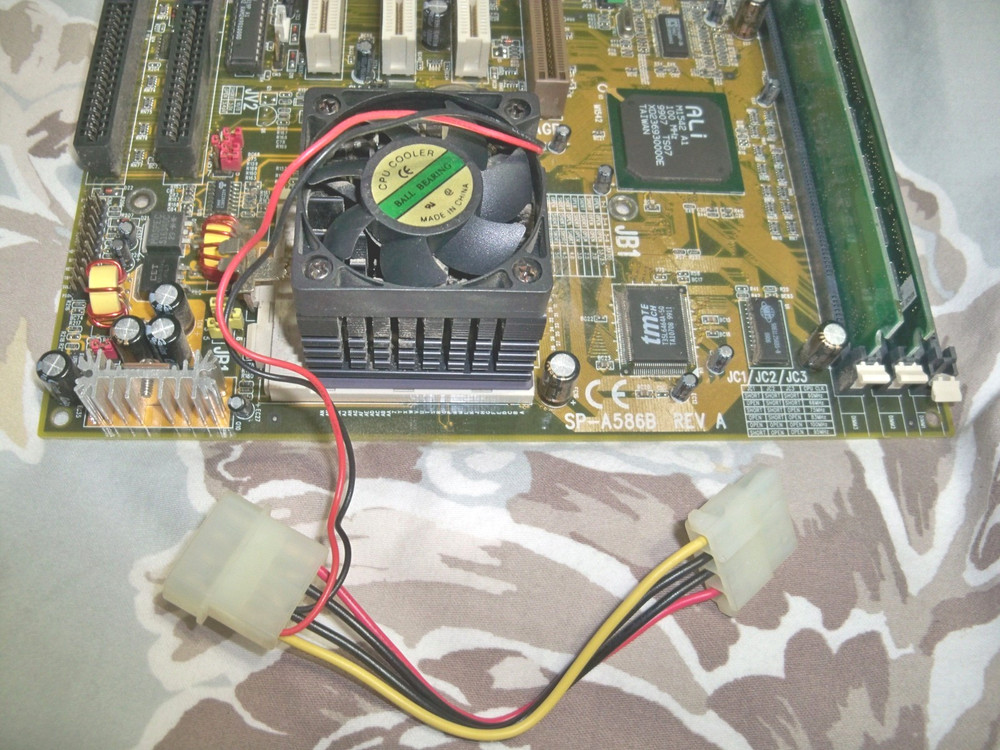 SuperPower SP-A586B Rev A Socket 7 Motherboard + GPU + CPU + RAM + Cables TESTED