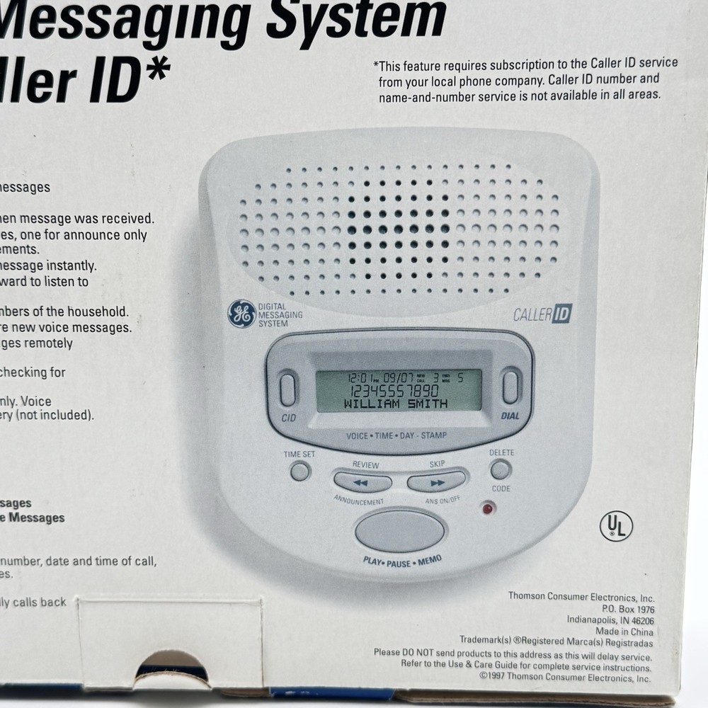GE Digital Messaging System Answering Machine Caller ID 2-9991