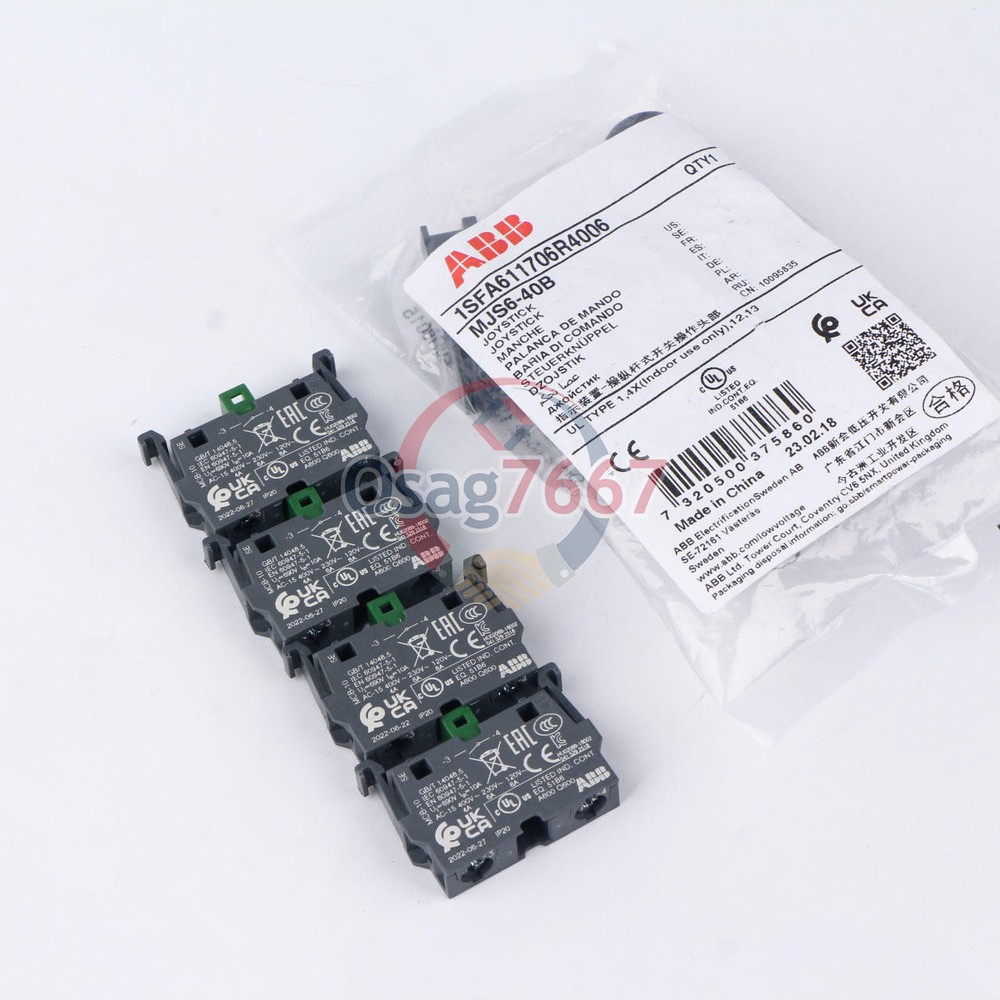 ABB Control Joystick Switch MJS6-40B with 4 MCB-10 Contacts Reset Type NEW