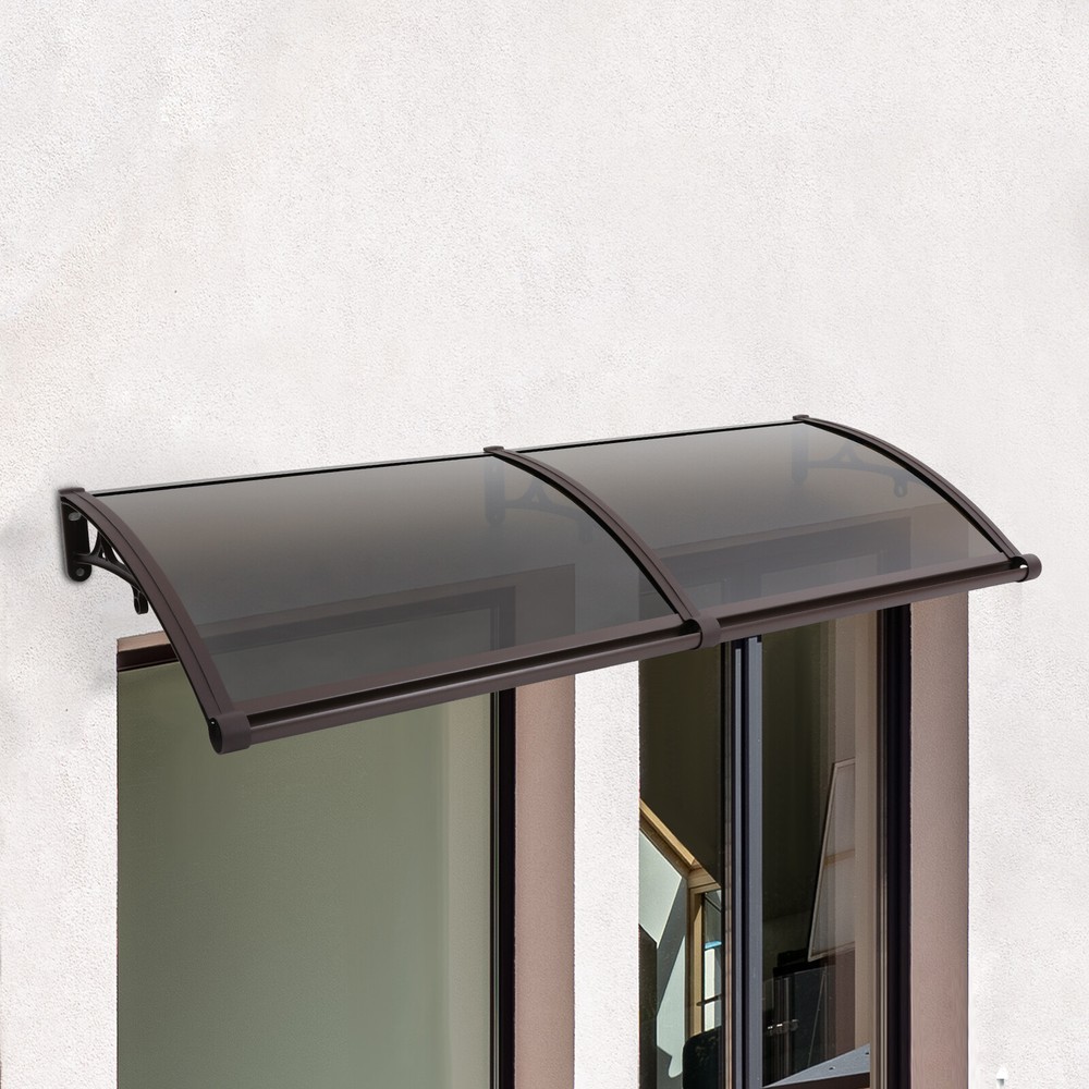 Modern Coffee Color Front Door Awning Canopy with Efficient Drainage