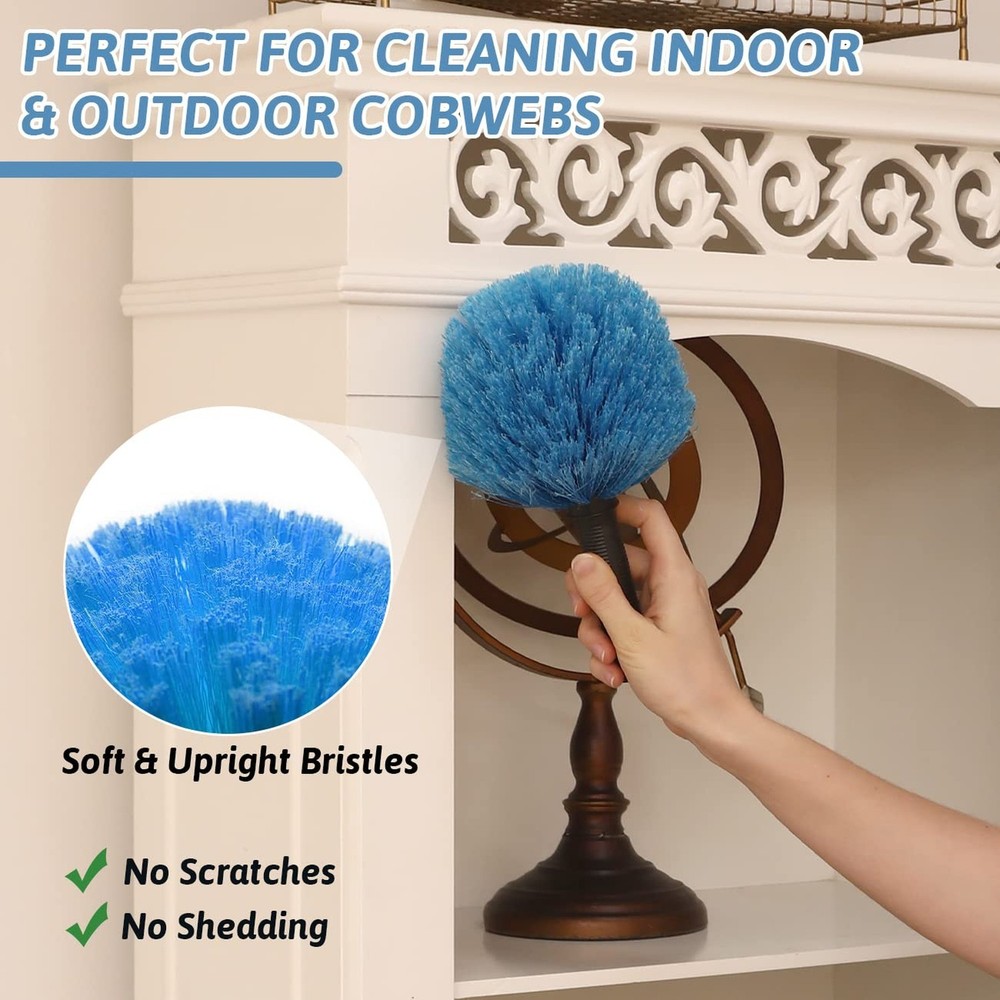 20 Foot Cobweb Duster with Extension Pole 2 PCS, Webster Cobweb Duster for Hi...