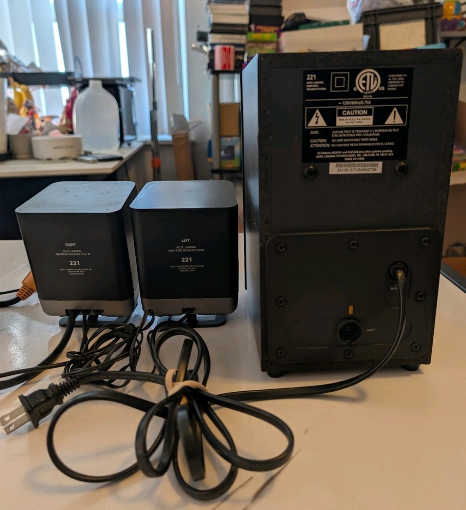 Altec Lansing 221 3-Piece Set Wired Computer Desktop Speaker System - Tested