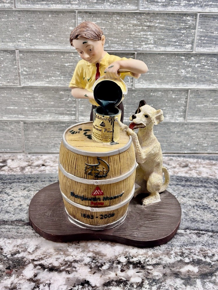 Benjamin Moore Paint 125 Years 2008 Store Display Statue Boy With Dog