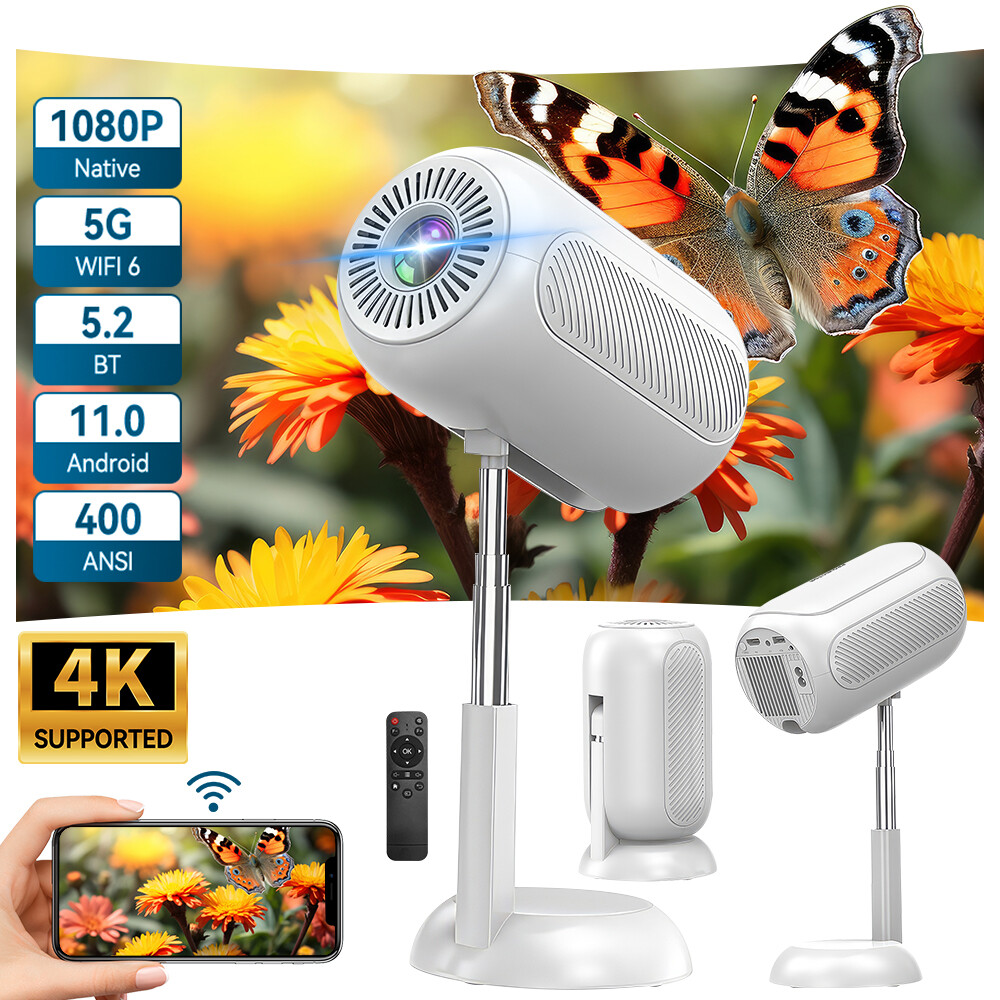 4K Projector Smart Netflix Android Projector 1080P 5G WiFi Bluetooth Home Theate