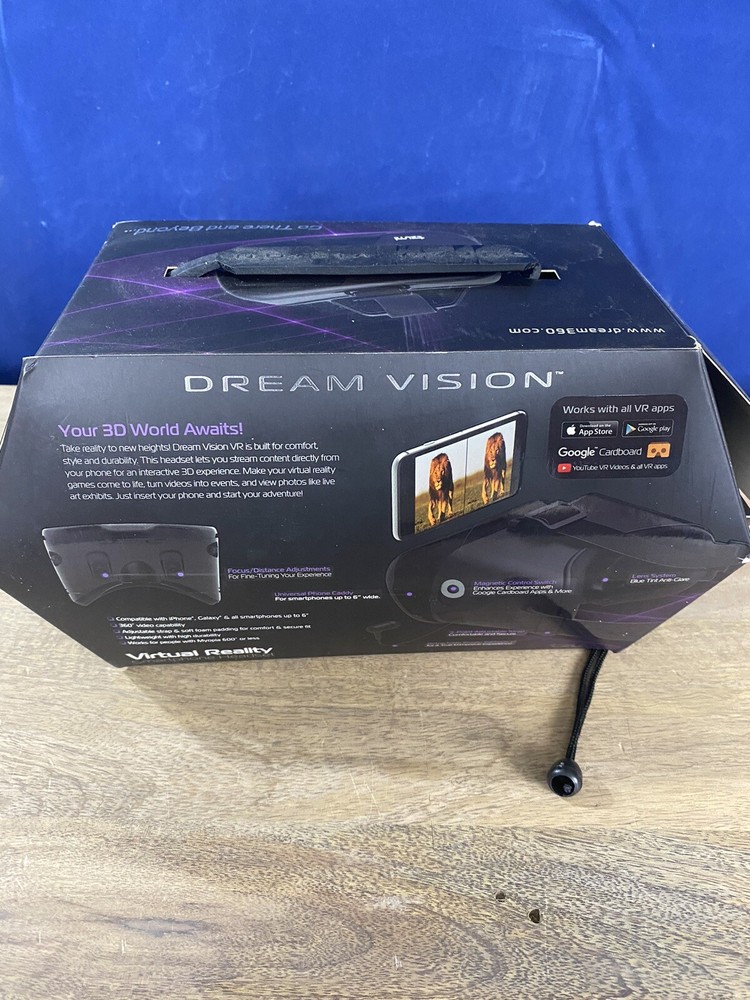 Tzumi Dream Vision Virtual Reality VR Headset | Apple Phone IOS/Android | Black