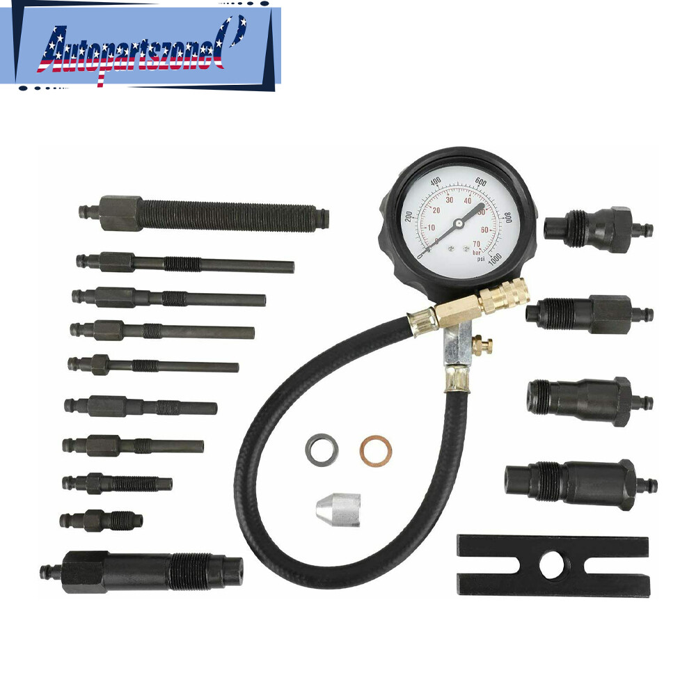 ⭐Diesel Engine Compression Gauge Tester Cylinder Pressure Test Injector Adaptor⭐