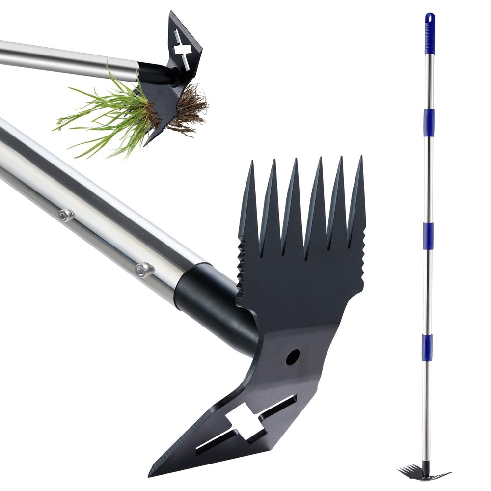 Weed Puller Tool with Long Handle, 60'' Weed Remover Weeding Tool, Heavy Duty...