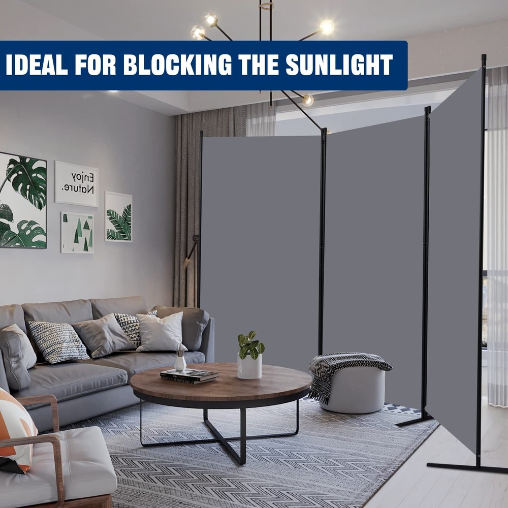 6FT Portable Room Divider - 3 Panel Folding Privacy Screen for Any Space