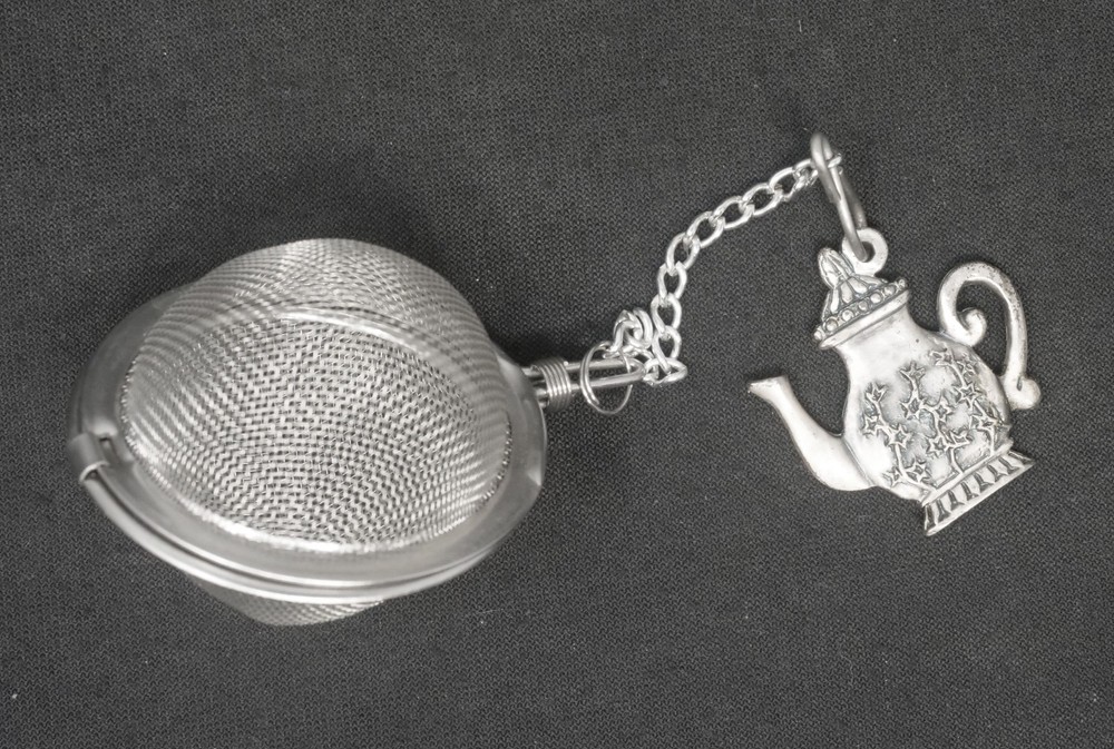 Ball Tea Strainer/Infuser with Pewter Tea Pot Handle
