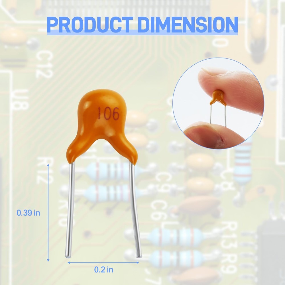24 Values 480pcs Multilayer Monolithic Ceramic Capacitor Assortment Kit, 10pF...