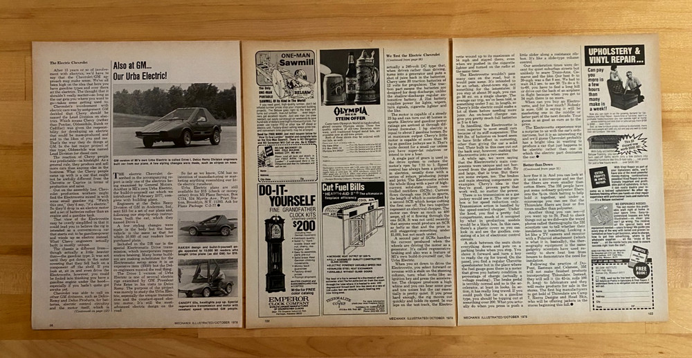 1978 Print Article Electric Chevrolet Test 5 Page