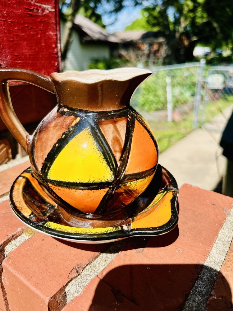 Tilso Japan Pitcher And Bowl Orange