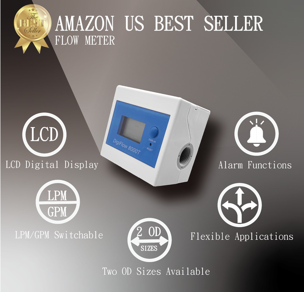 IDENTER Discounted Water Flowmeter Digital LCD Display Water Liquid Flow Sensor