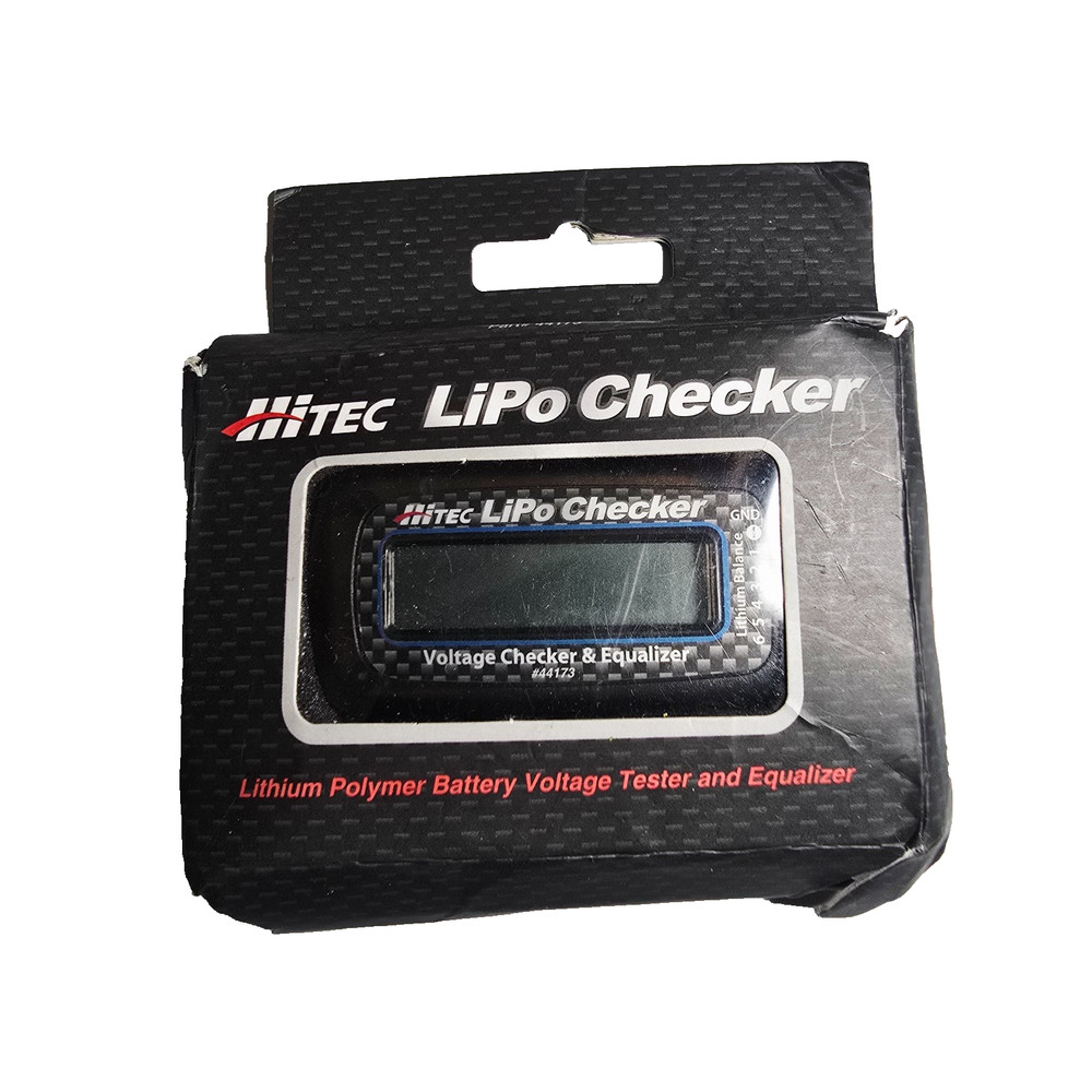 Hitec LiPo Voltage Checker + Equalizer 2–6S LCD w/Adapter Strap Manual UNTESTED