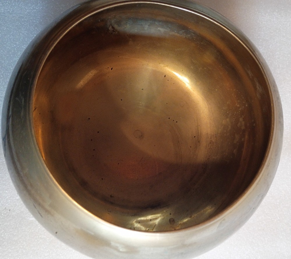 Large 9" Heavy Solid Brass Ginger Jar - Vintage Mid-Century Spherical Lidded Pot