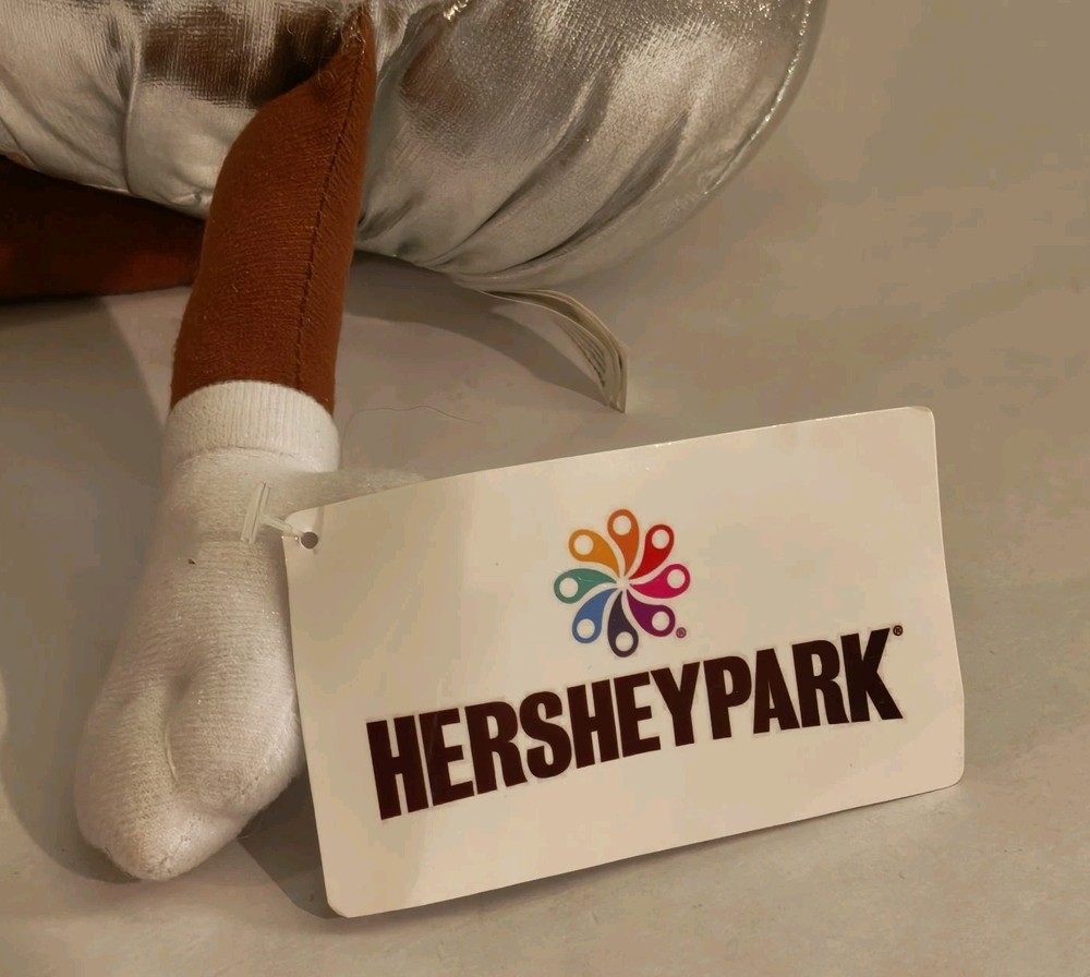 Hershey Park Hershey Kiss Silver Plush Large 12" and Small 8"
