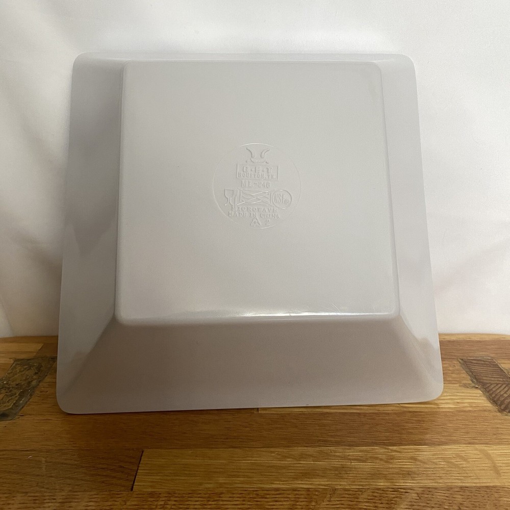 G.E.T. ML-246 White Melamine Square Dish 8"x8"x3"
