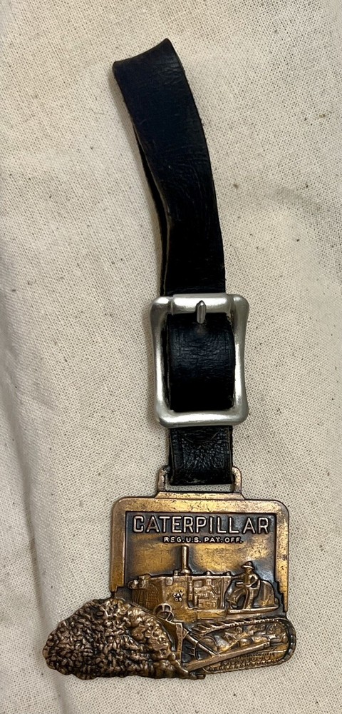 1960’s Caterpillar D9 Brass Medallion With Leather Belt Loop