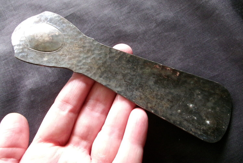 Vintage Wallace Silver Monogrammed Shoe Horn, Silver Plate Initial "G"