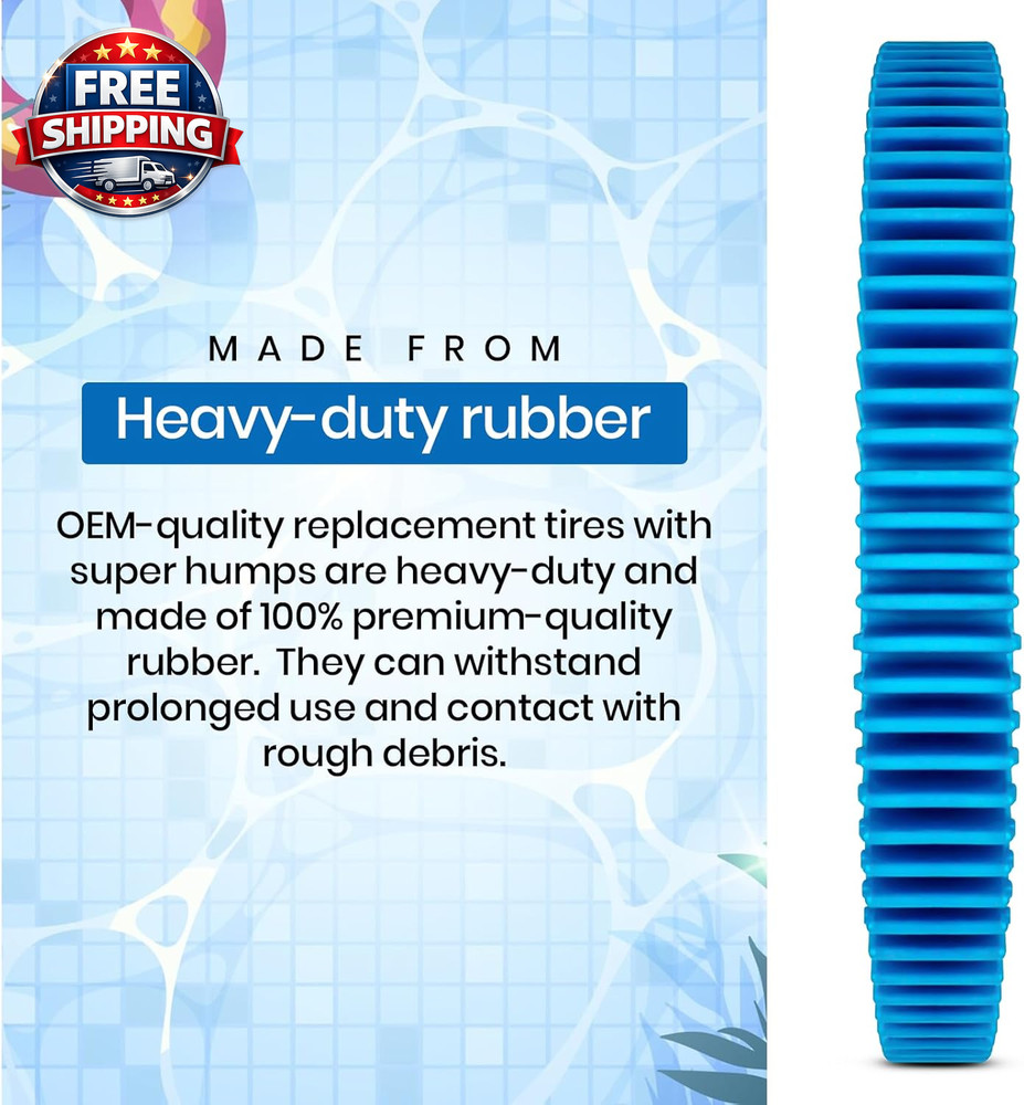 (2-Pack) Replacement Tires with Super Hump Replacement Compatible with Poolvergn