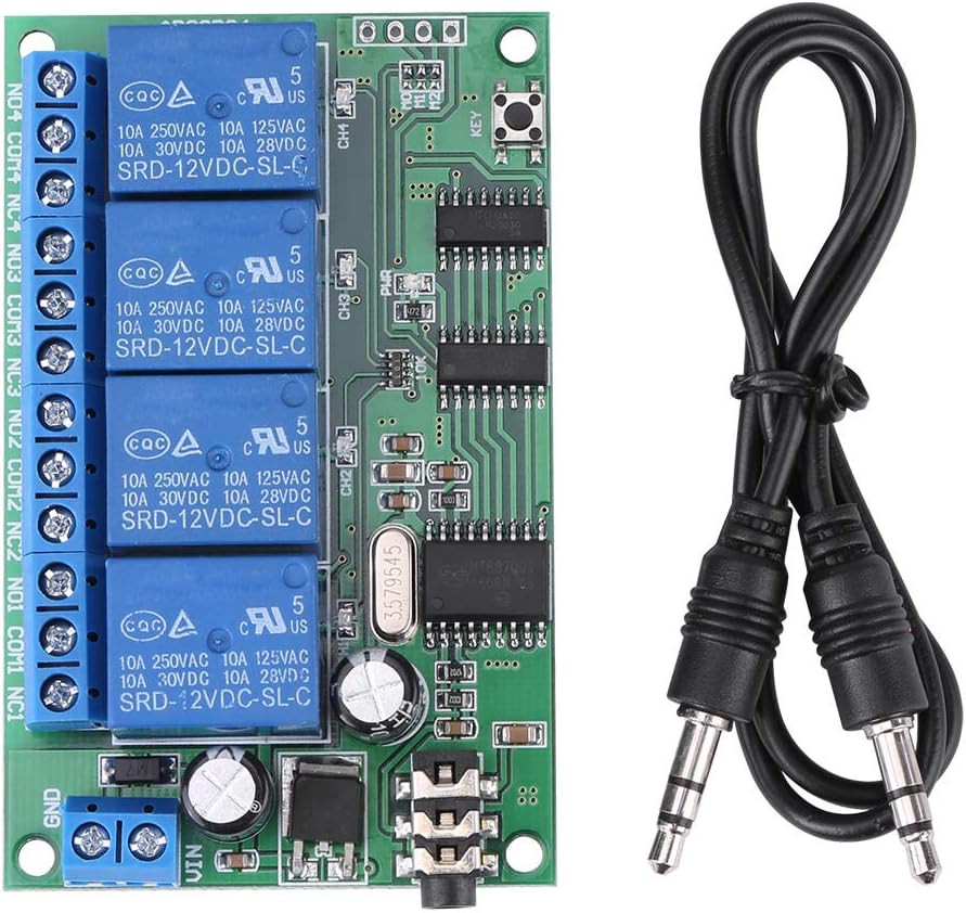 AD22B04  12V 4 Channel DTMF Tone  Signal   Decoder   Relay   Phone   Remote   C